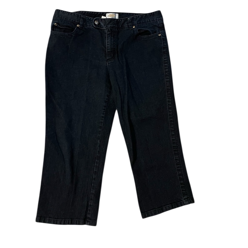 Talbots Dark Wash Cropped Jeans Women’s‎ Size 12 Stretch Straight Leg Mid Rise